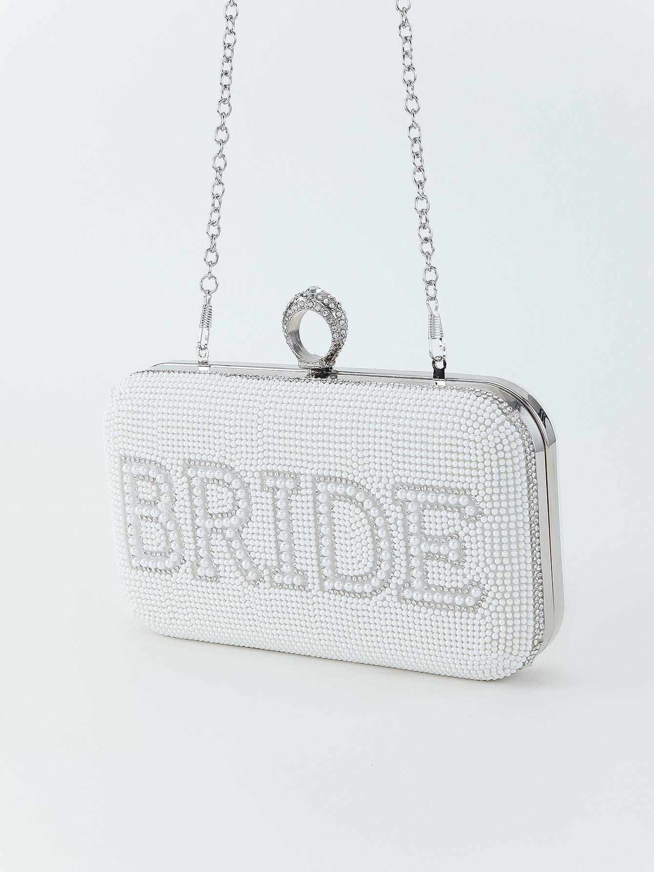 Clutch de lentejuelas para novia - Blanco/Plateado