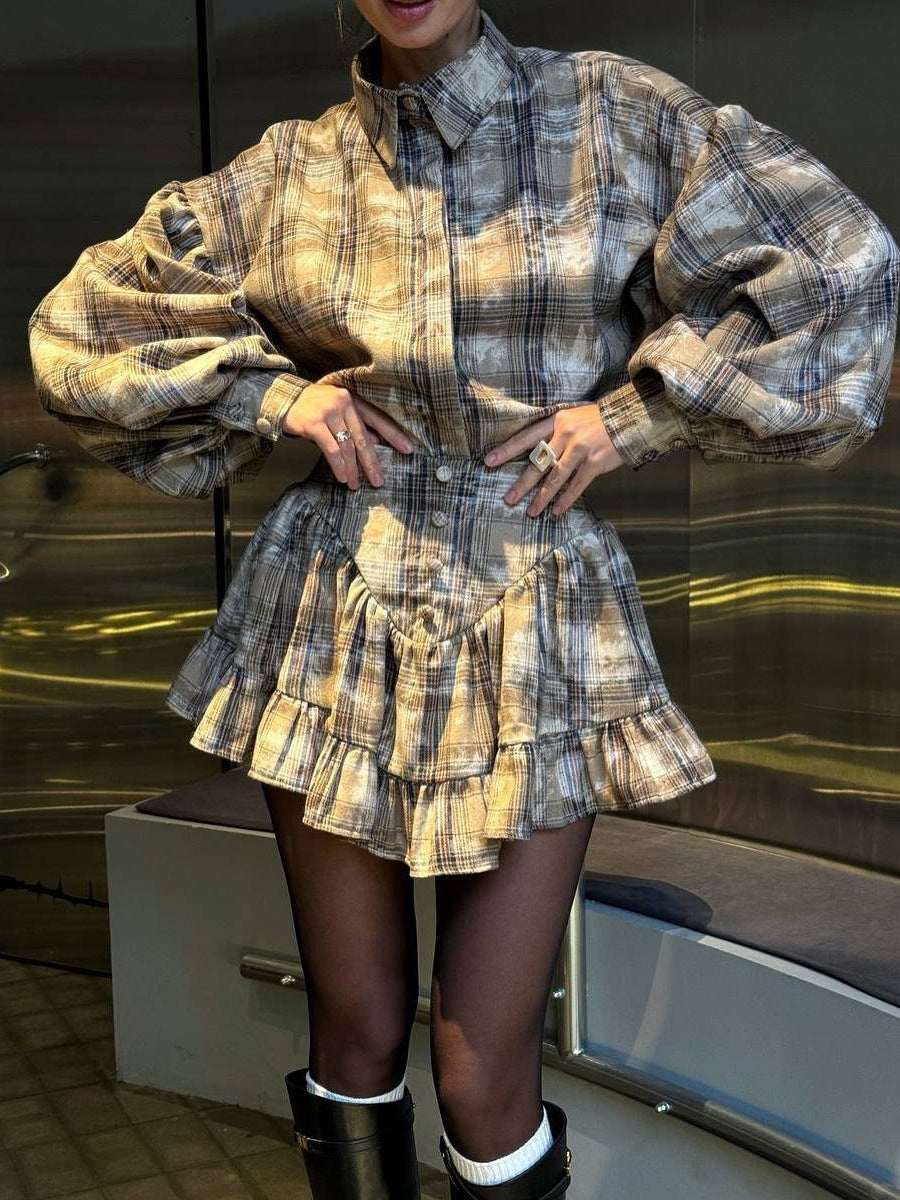 Highland Muse - Plaid Ruffle Skirt Set