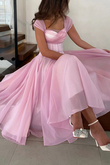 Elegant Sleeveless Waist-cinching Tulle Full-hem Maxi Dress