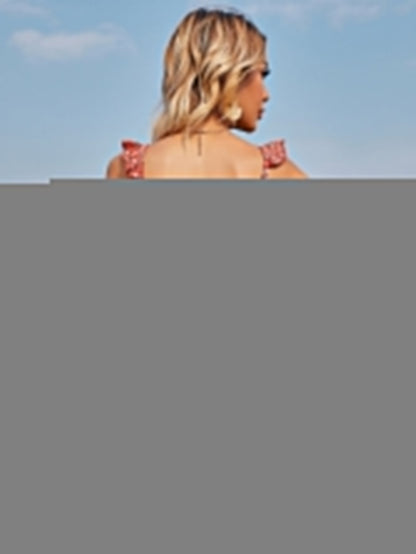 Slim Fit Figure Flattering Sleeveless Printed Short Sleeved Jumpsuit Women