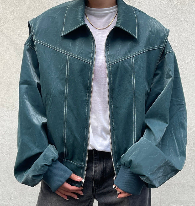 Koa Lapel Faux Leather Jacket