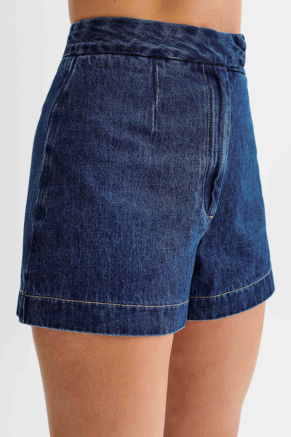 Abel Denim High Waist Relaxed Fit Shorts