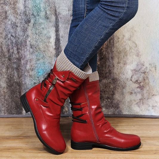 Western Vegan Smooth Ankle Boots with Heel for Women | Eco-Friendly Materials