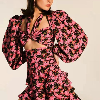 Silk Material Floral MaxiDresses
