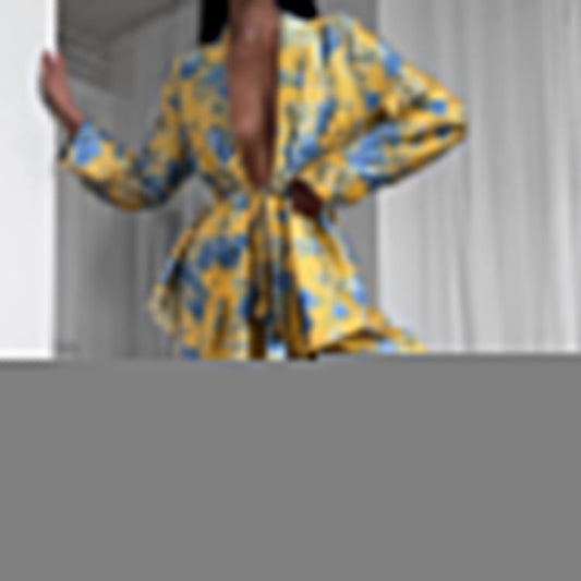 Autumn Winter Satin Printed Long Sleeve Lace up Two Piece Set High Waist Wide Leg Pants Set