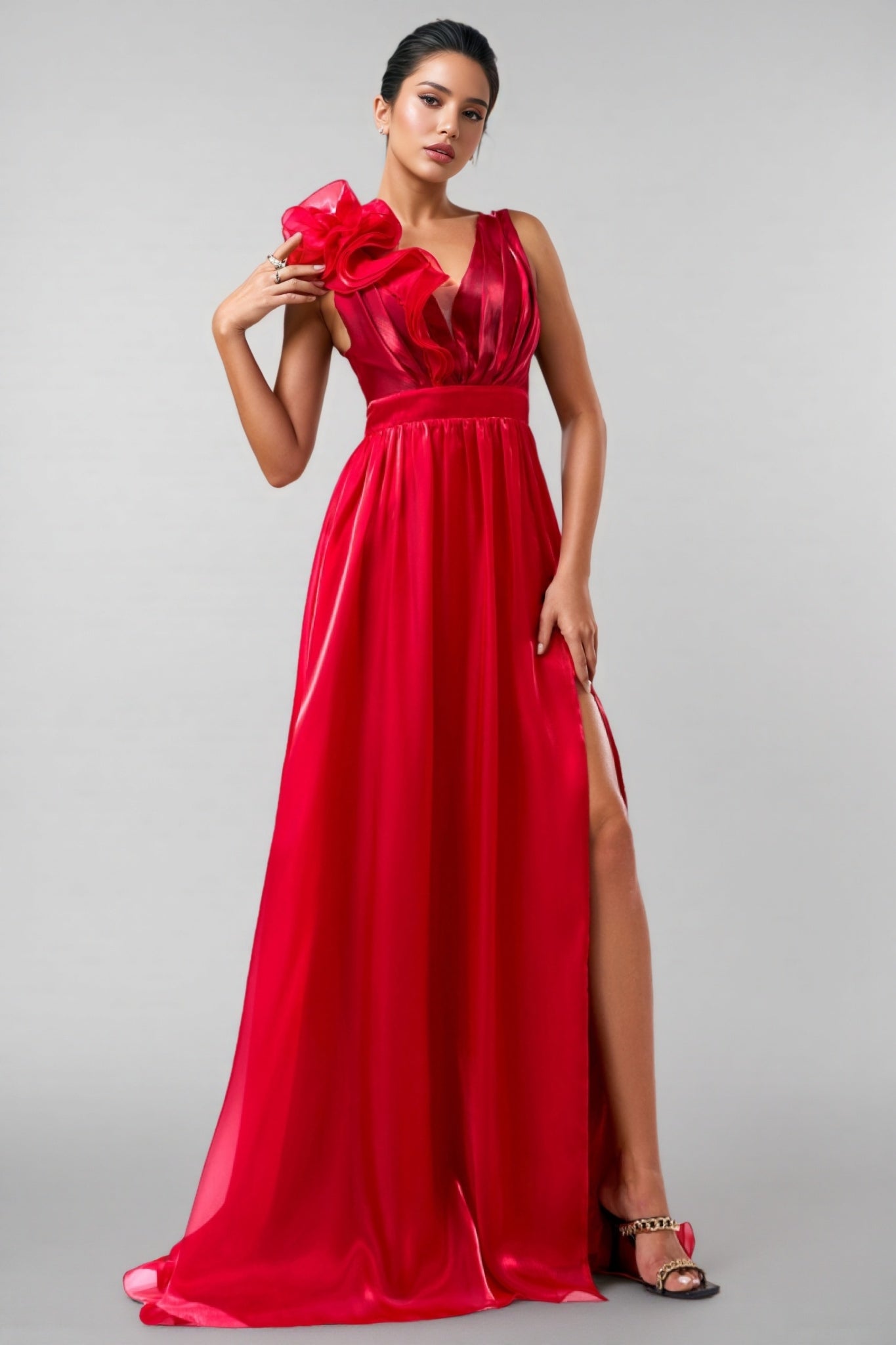 Octavius Sleeveless V-Neck Split Maxi Dress