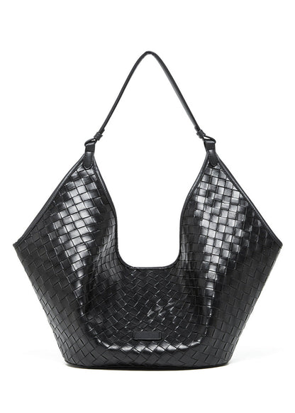 Woven Leather Shoulder Hobo Bag – Soft Cowhide Handbag for Women
