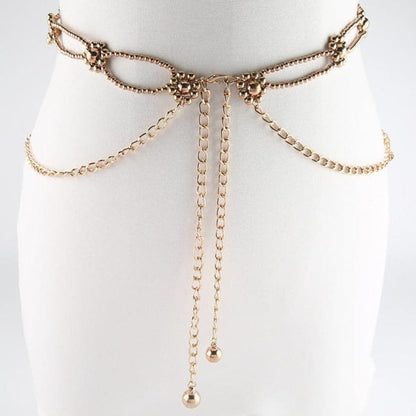 Flower beaded waist chain  | Festival Outfits Women