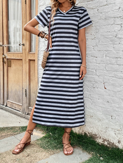 Women Loose Comfortable Striped Casual Dress