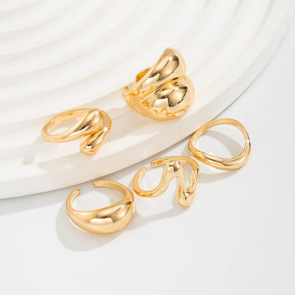 5-Piece Liquid Metal Ring Set