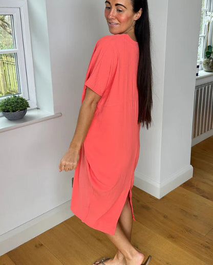Chic Midi Dress with Cheeky Neckline | Great for Everyday Wear