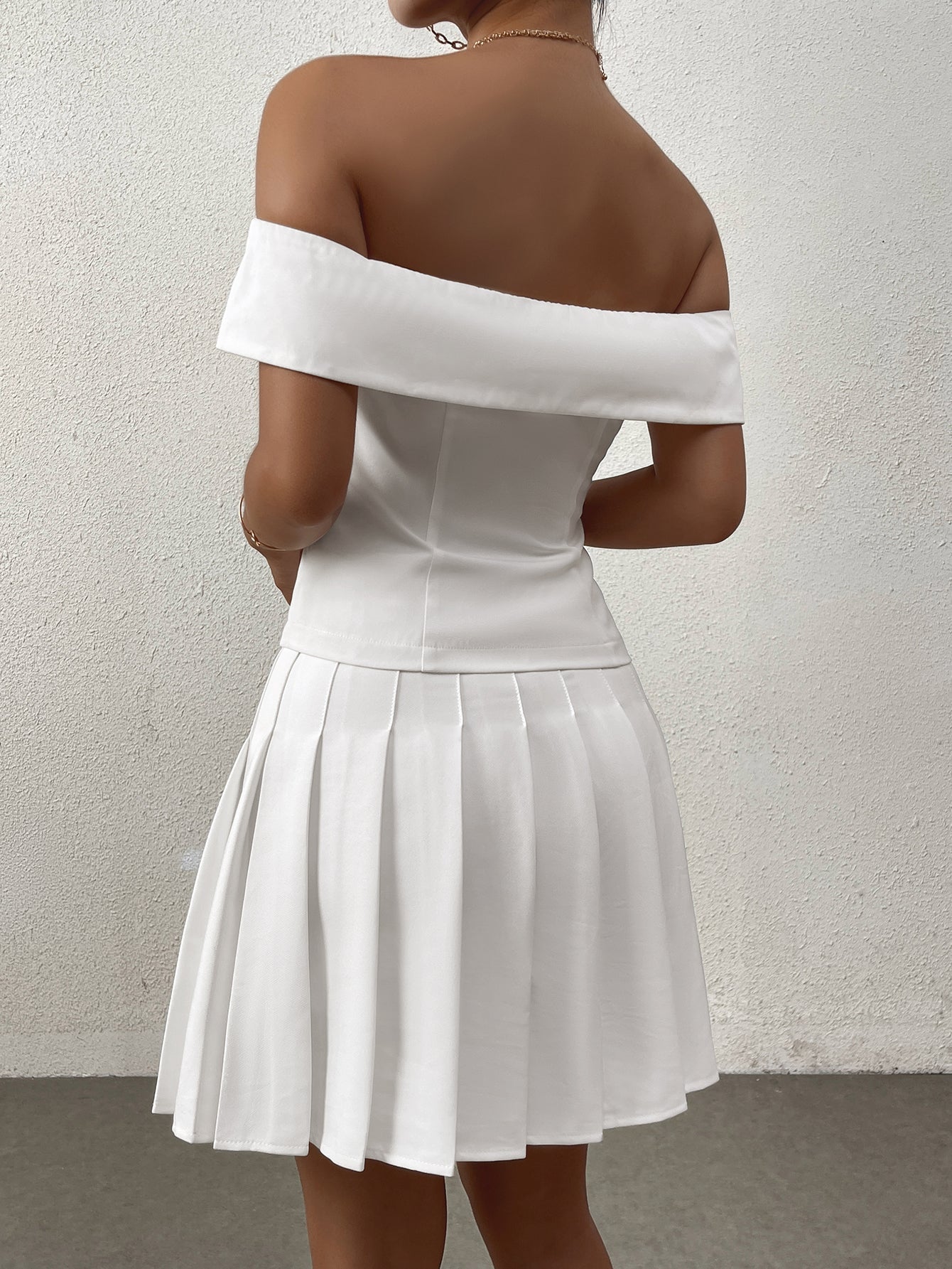 Off Shoulder Button Embellished Top
