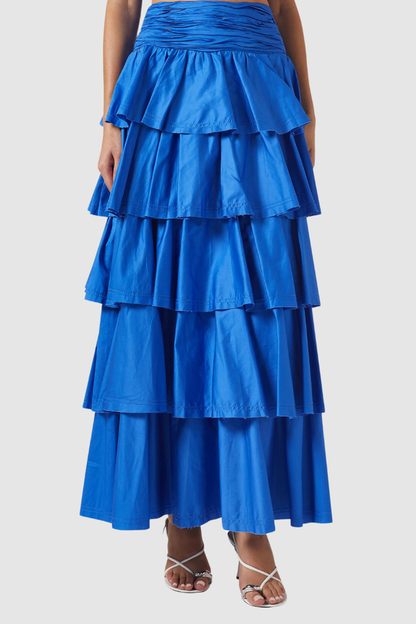 Conjunto de falda con volantes escalonados Ondine