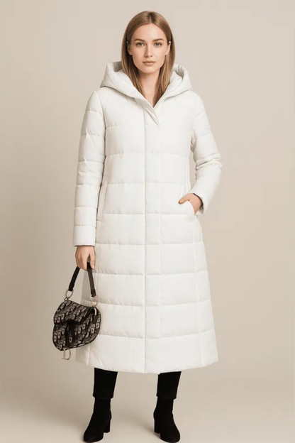 Rhea Hooded Quilted Longline Puffer Coat