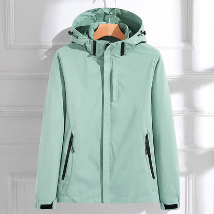 Chaqueta impermeable elegante e informal con capucha para mujer | Ideal para actividades al aire libre
