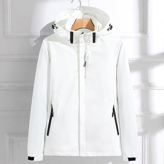 Chaqueta impermeable elegante e informal con capucha para mujer | Ideal para actividades al aire libre