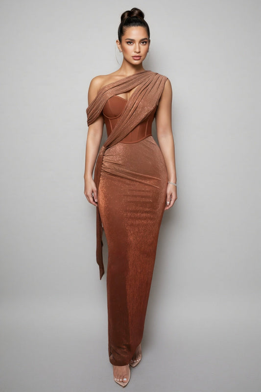 Ente Bandage One Shoulder Midi Dress