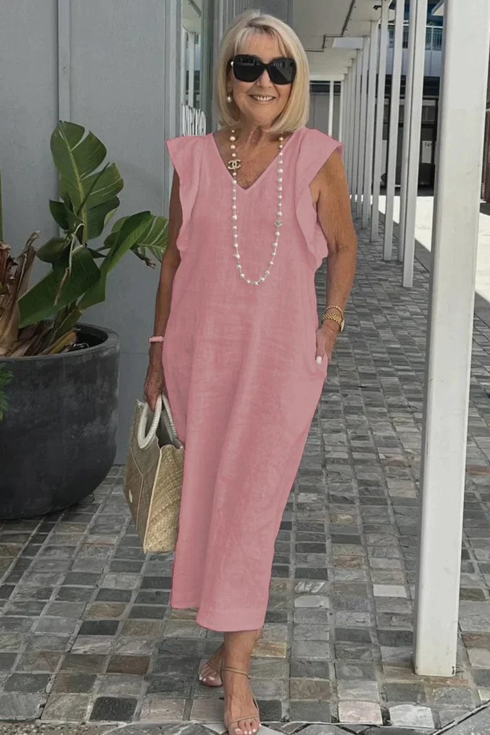 Chic Maxi Dress with V-Neck | Great for Everyday Wear