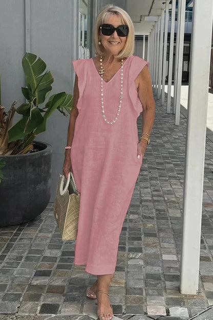 Chic Maxi Dress with V-Neck | Great for Everyday Wear