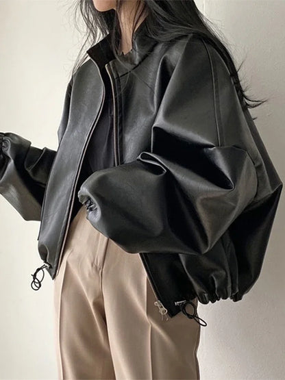 Trendy PU Leather Jacket