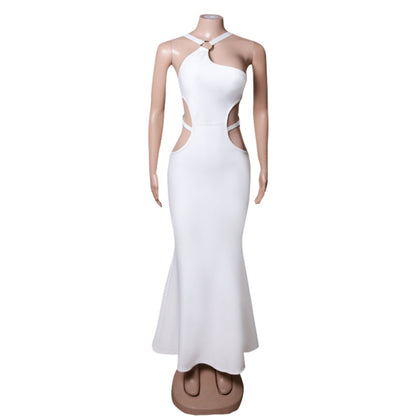 One Shoulder Sleeveless Cut Out Maxi Bandage Dress PZC1571