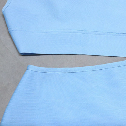 One Shoulder Sleeveless Asymmetrical Midi Bandage Dress PZC1662