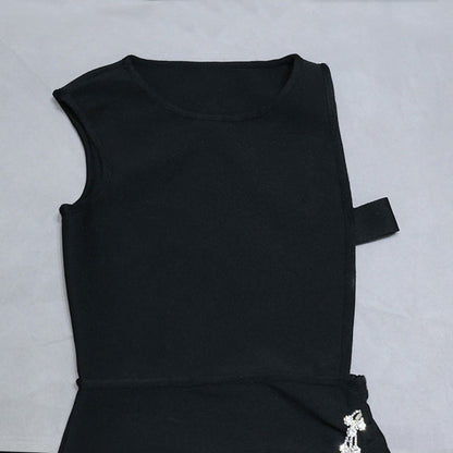Round Neck Sleeveless Mini Rhinestone Bandage Dress PZC1726