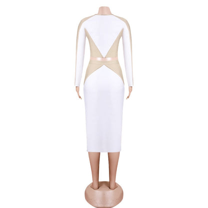 Round Neck Long Sleeve Splicing Bandage Set PZL3012