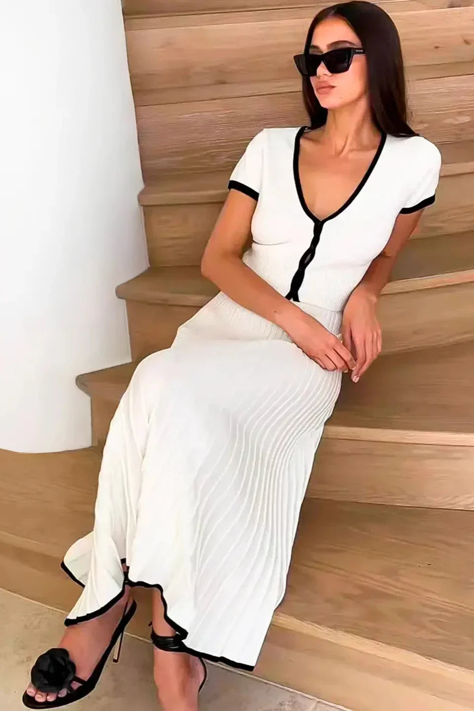 Conjunto de falda chic informal de canalé Perfection