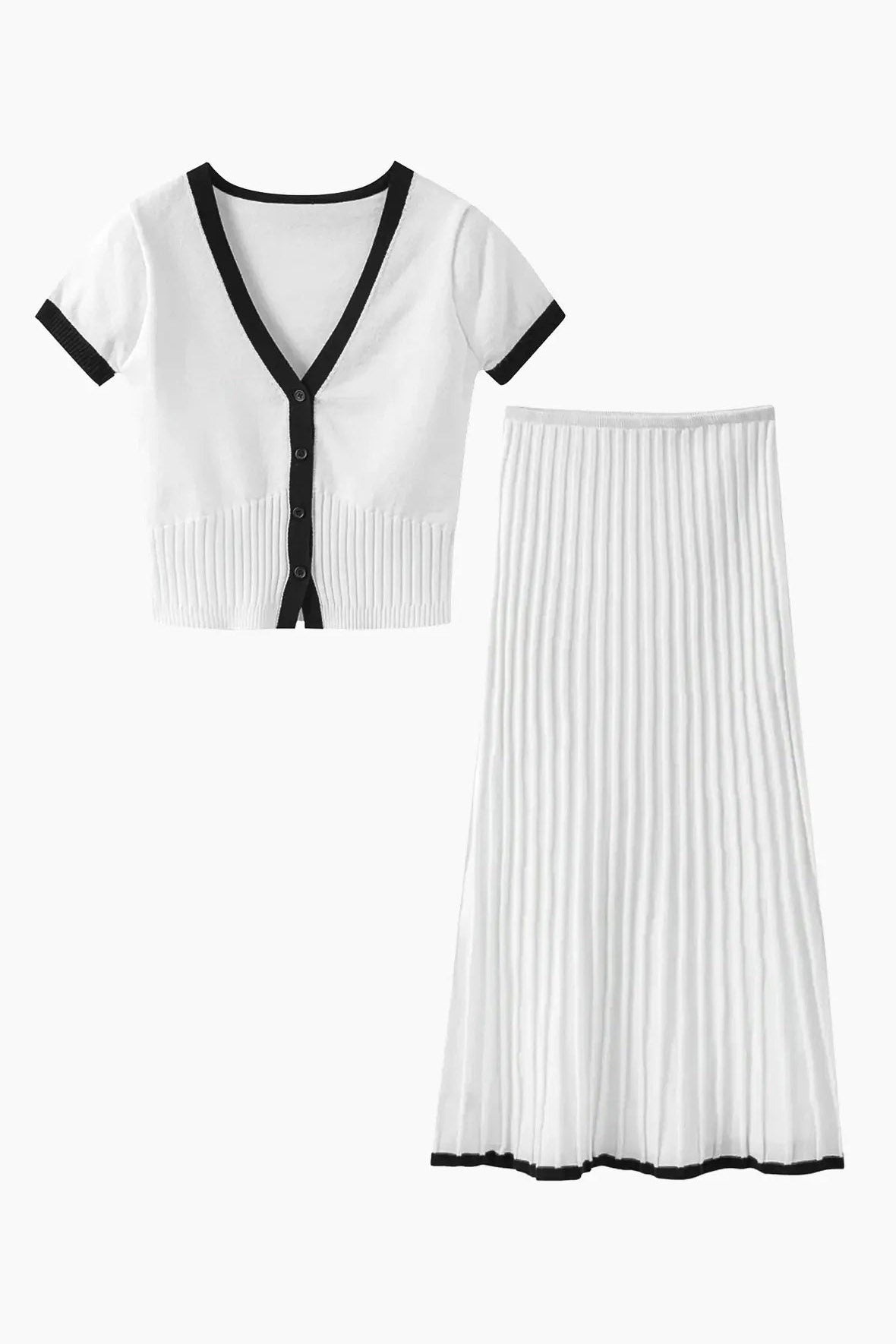Conjunto de falda chic informal de canalé Perfection