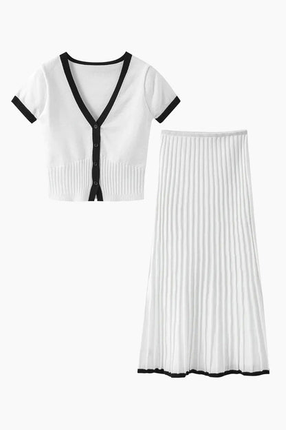 Conjunto de falda chic informal de canalé Perfection