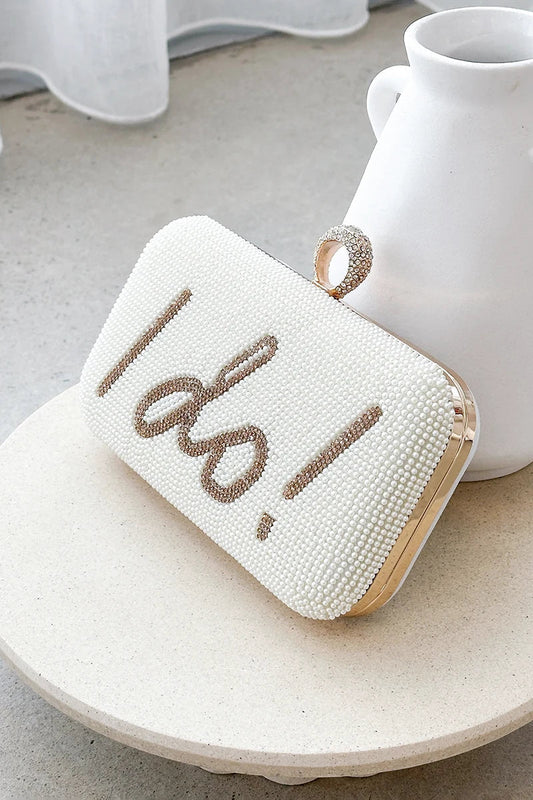 Clutch de lentejuelas I DO - Dorado/Blanco