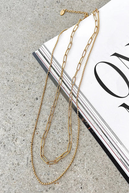 Conjunto de collar de cadena Dani - Oro