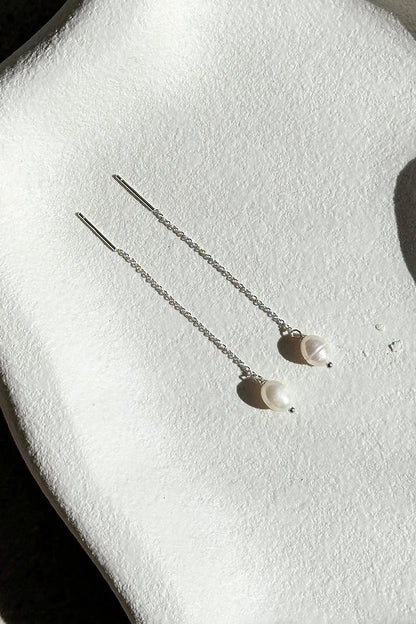 Pendientes de hilo Bahama - Plata de ley