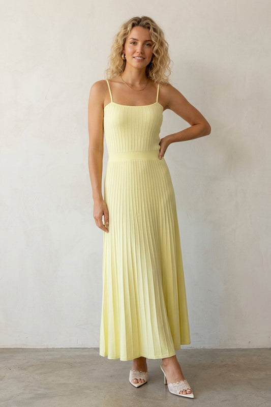 Pleated High Waist Knit Dress