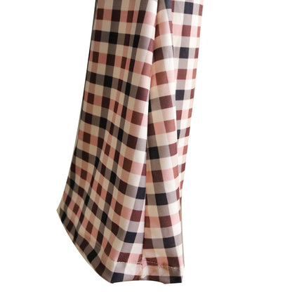 Piey - Women's Checkered Flare Trousers - Chic - Modern Style - For Daily Wear