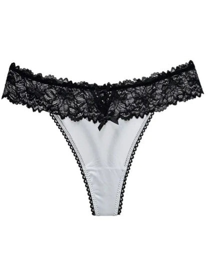 Female Mesh Solid Color Lace Underwear