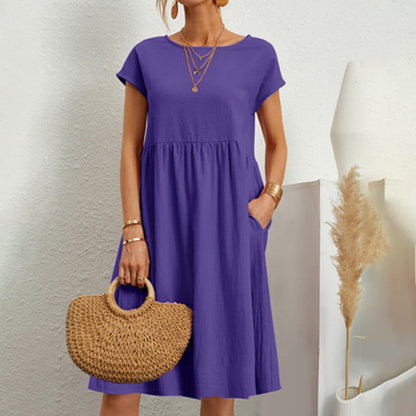 Women's Classic Roundneck Midi Dress  | Ideal for Spring/Summer