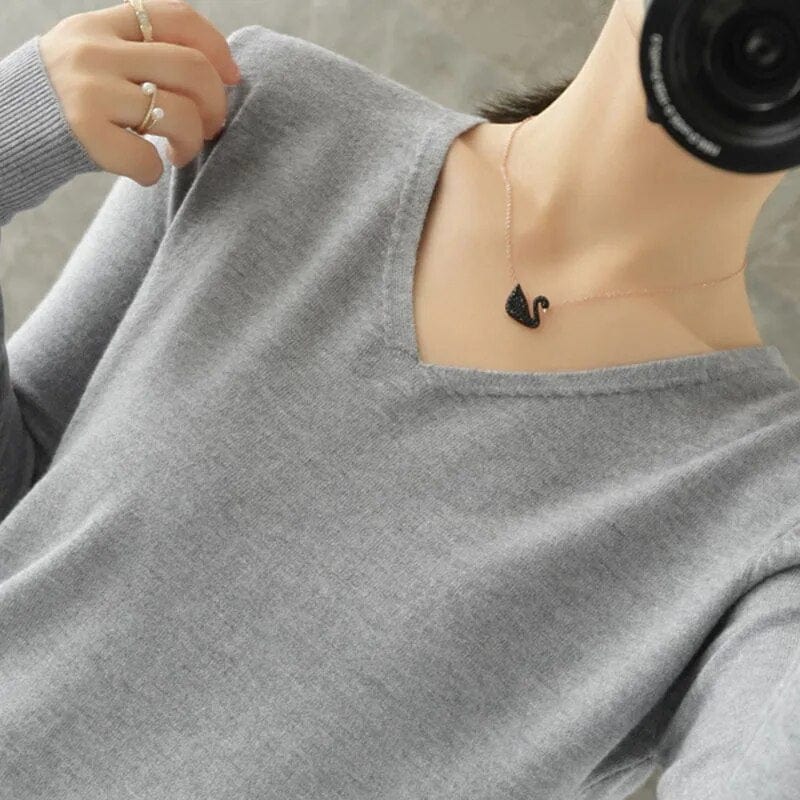 Pandora - Suéter de cuello en V - Casual - Estilo atemporal - Ideal para el invierno