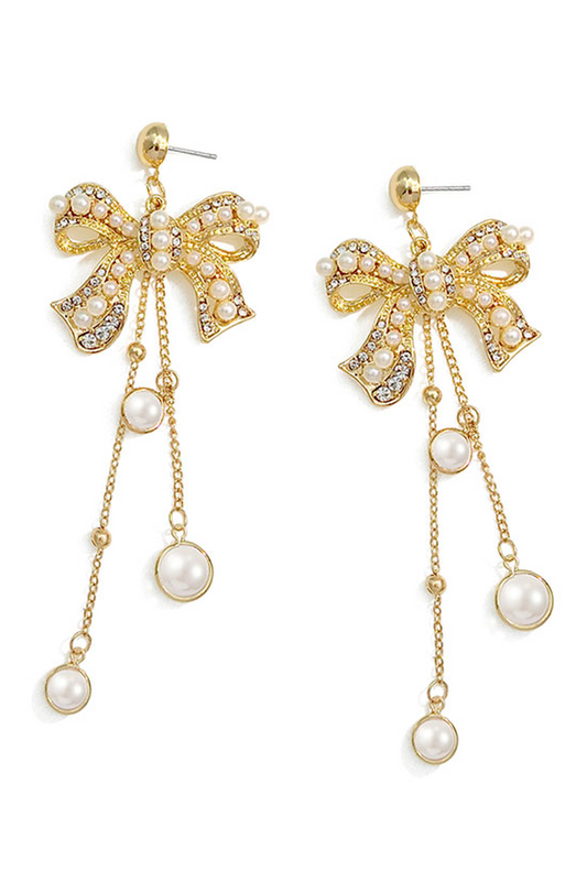 Bow Design Drop Earrings