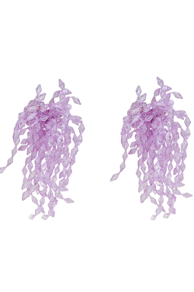 Lavender Gemstone Diamond Earrings