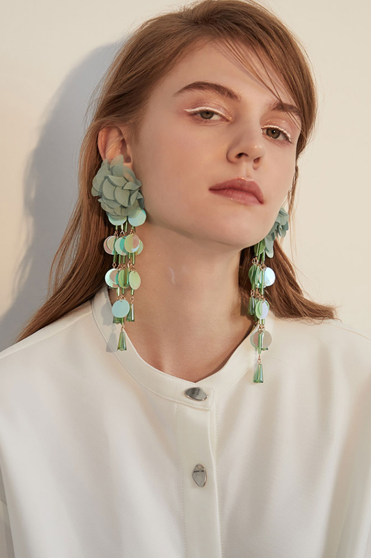 Sequin Flower Earrings