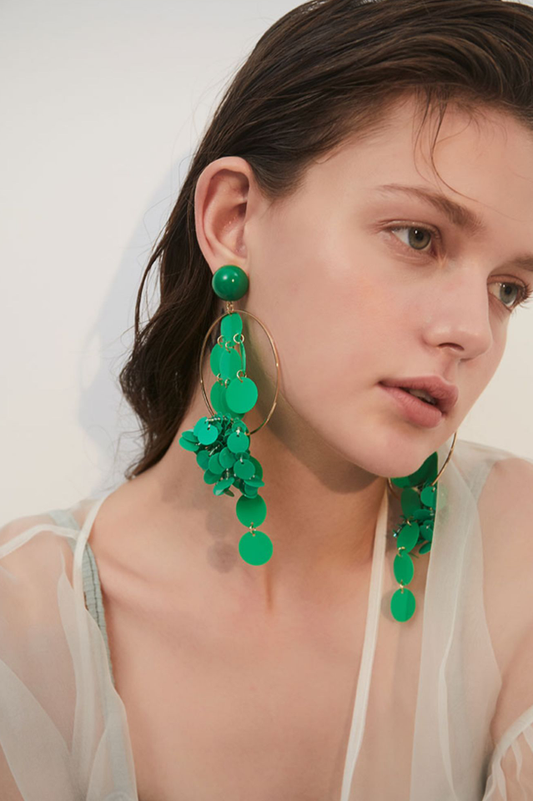 Tassel Earrings with Sequins