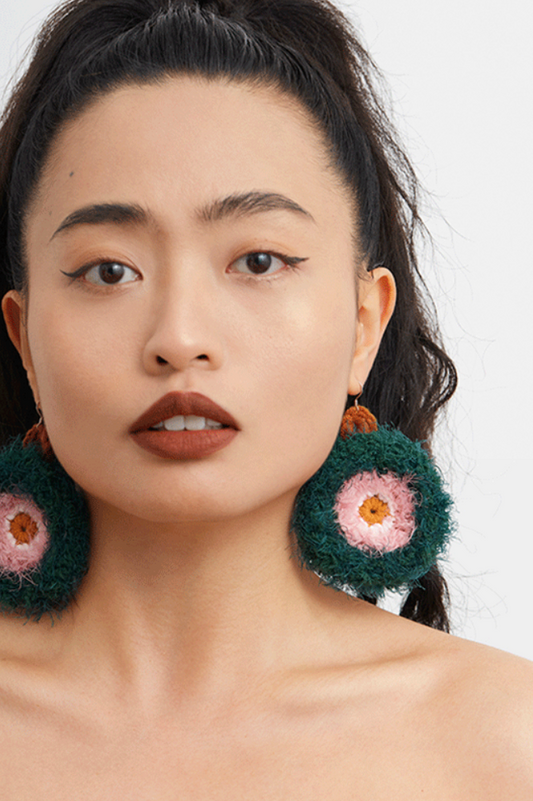 Macaron Plush Round Earrings