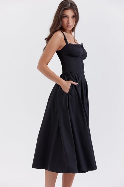 Tatiana Black Midi Sundress