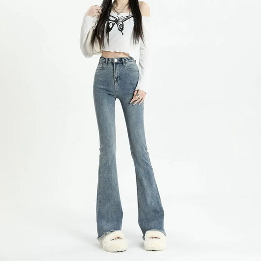 Flare Office Lady High Waist Wide Leg Jeans