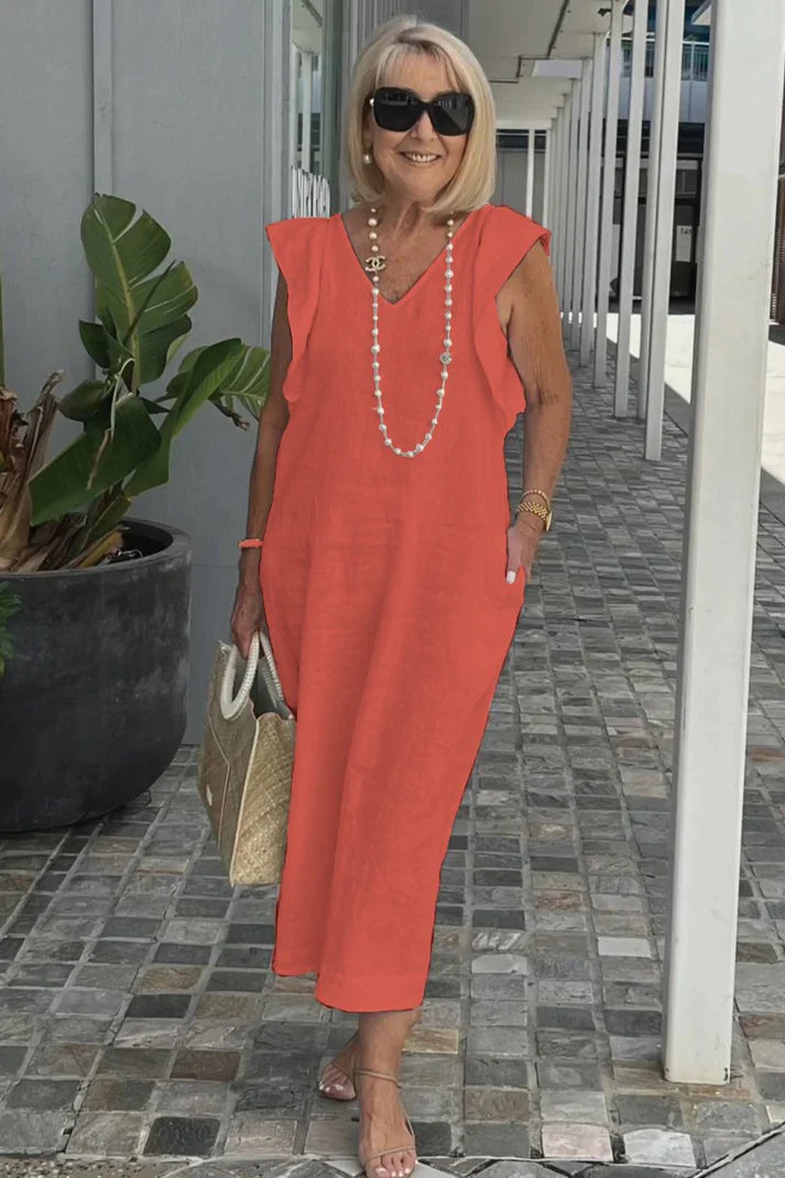 Chic Maxi Dress with V-Neck | Great for Everyday Wear
