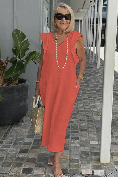 Chic Maxi Dress with V-Neck | Great for Everyday Wear