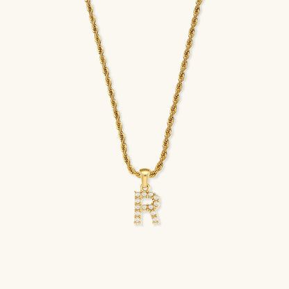 Aurora Pearl Initial Necklace