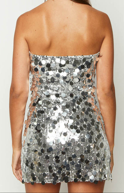 Laguna Silver Sparkle Mini Dress